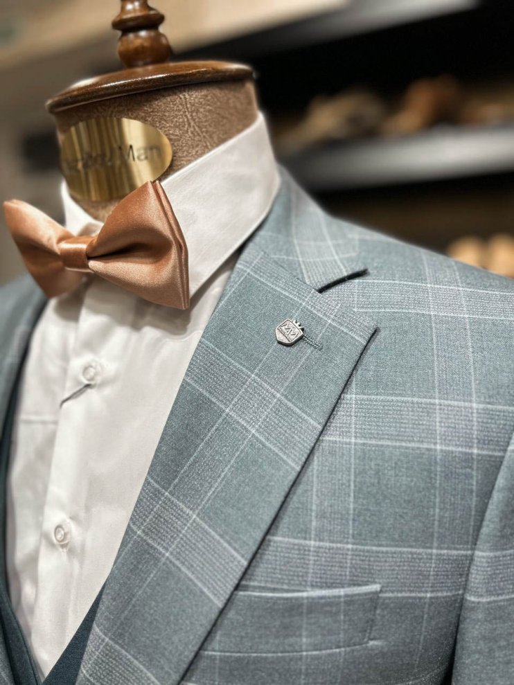 Костюм ИБР 3-ка Бирюзовый в клетку