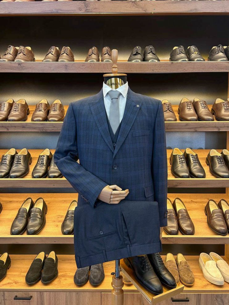 Костюм ЕМР 3-ка Синий в зеленую клетку