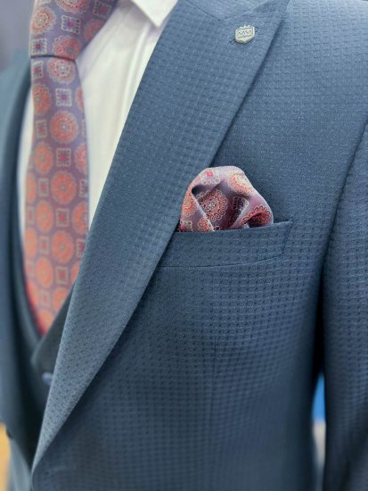 Костюм MAZALTOVMAN 3-ка премиум Темно-синий в крапинку