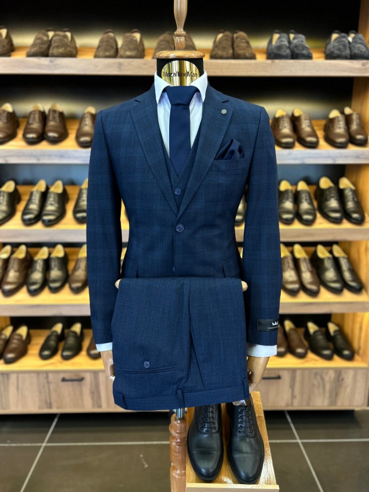 Костюм MAZALTOVMAN 3-ка Синий в клетку комбинированный