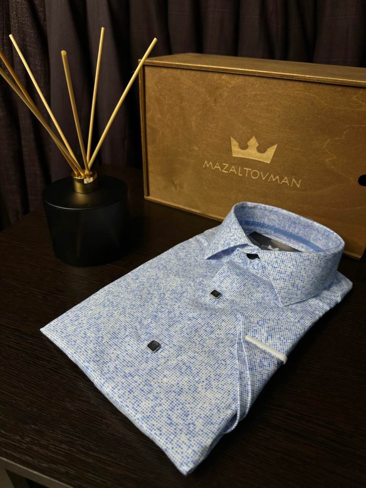 Рубашка ГРС Белая в крапинку с коротким рукавом