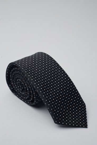 Мужской галстук Черный в белую крапинку