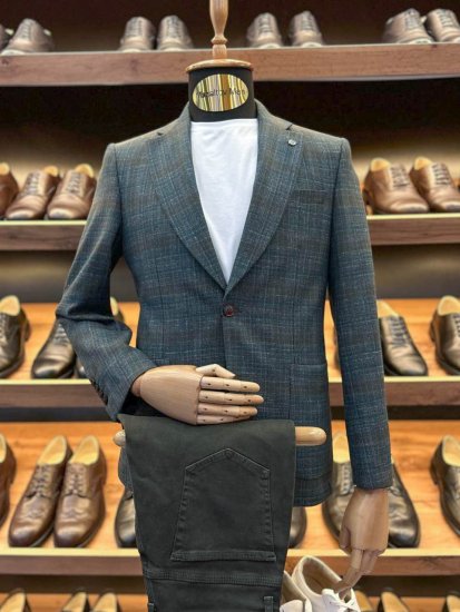 Пиджак MAZALTOVMAN премиум Зеленый в клетку