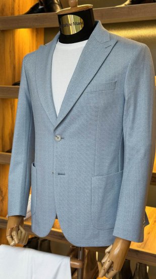 Пиджак ГИО Голубой в елочку